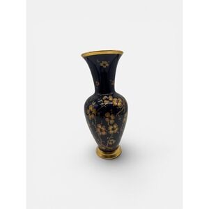 Royal Porzellan Bavaria KPM Cobalt Blue Gold Floral Vase Germany Echt Cobalt 8"